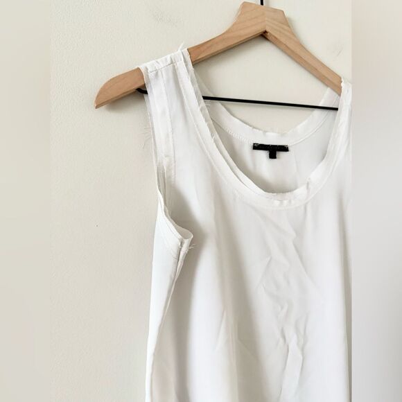 Silvian Heach Raw Edge Sleeveless High Scoop Neck Tank in White - Size XS - Picture 2 of 5